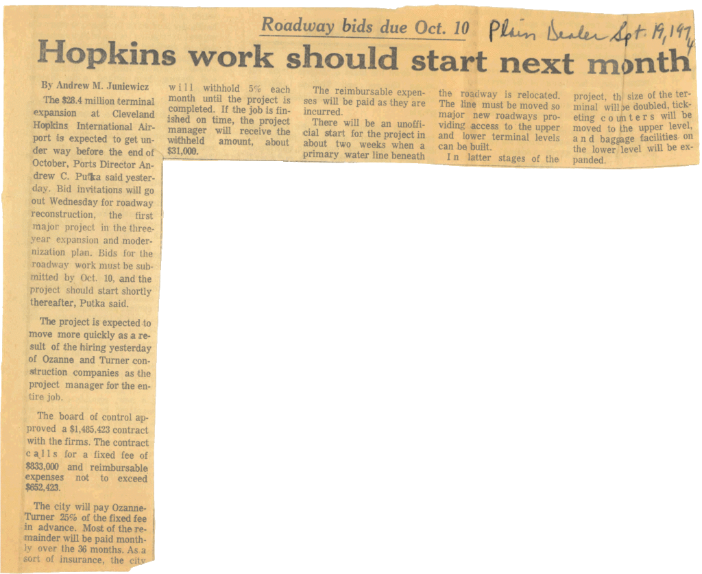 Select Hopkins Work Should Start Next Month	 Hopkins Work Should Start Next Month