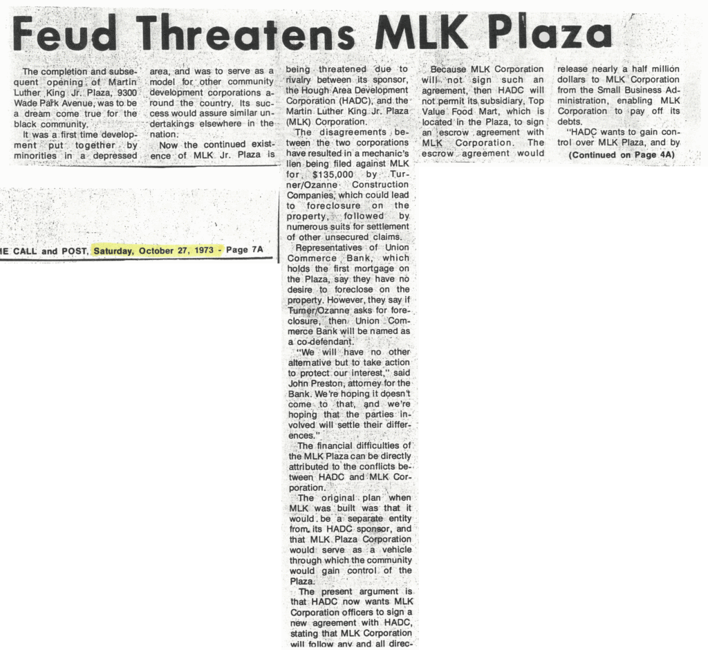 Feud Threatens MLK Plaza